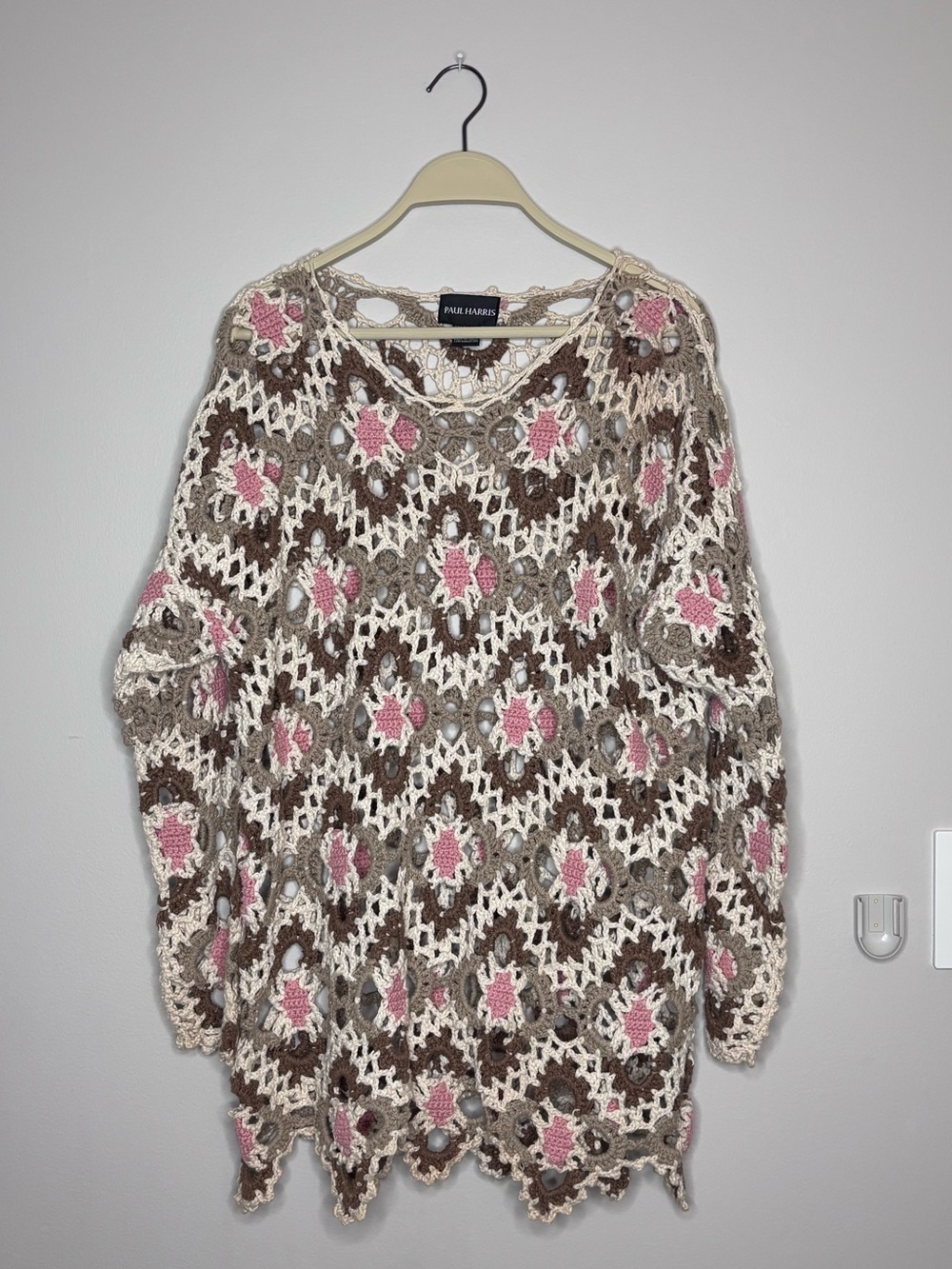 Paul Harris Y2K Crochet Open Knit Sweater